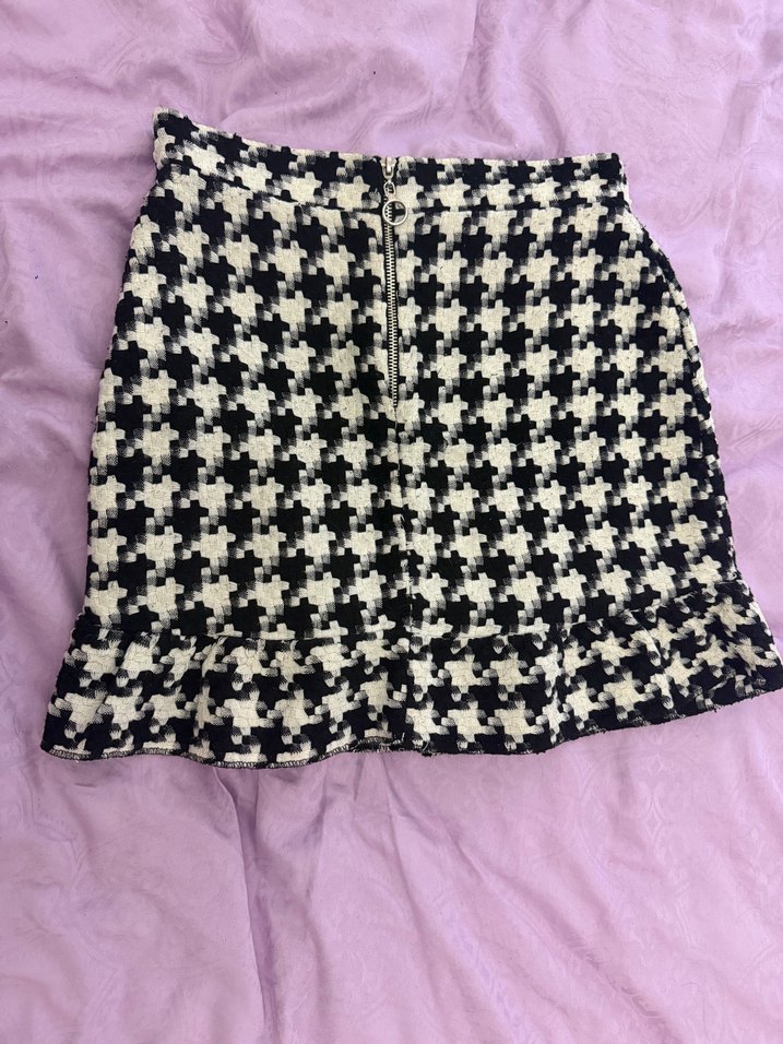 Kadın Siyah Beyaz kısa Etek - Görsel 3