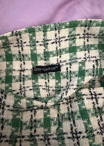 Düğmeli Yeşil Ekose Midi Etek - Görsel 4