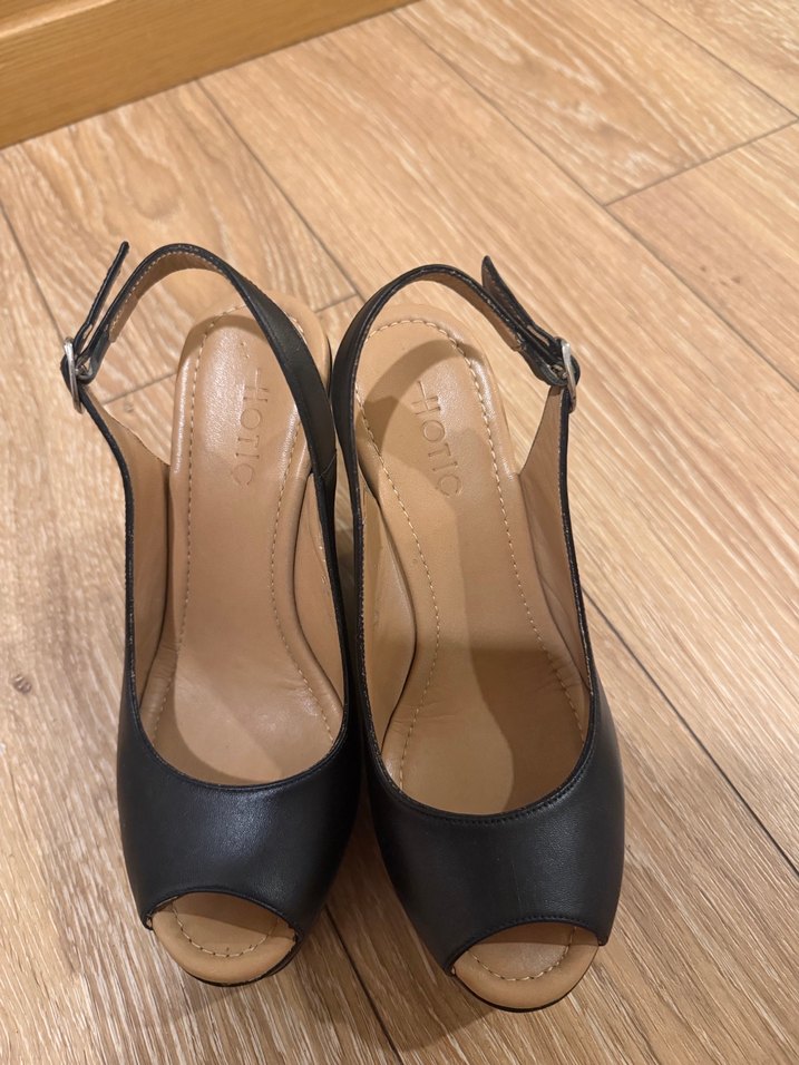 Hotiç marka Kadın Siyah Deri Tokalı Dolgu Topuklu Ayakkabı - Görsel 2