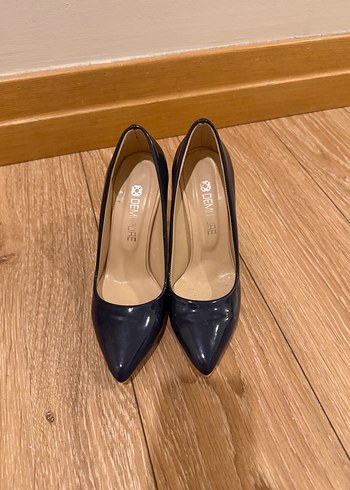 Kadın Lacivert Rugan Stiletto Topuklu Ayakkabı - Görsel 4