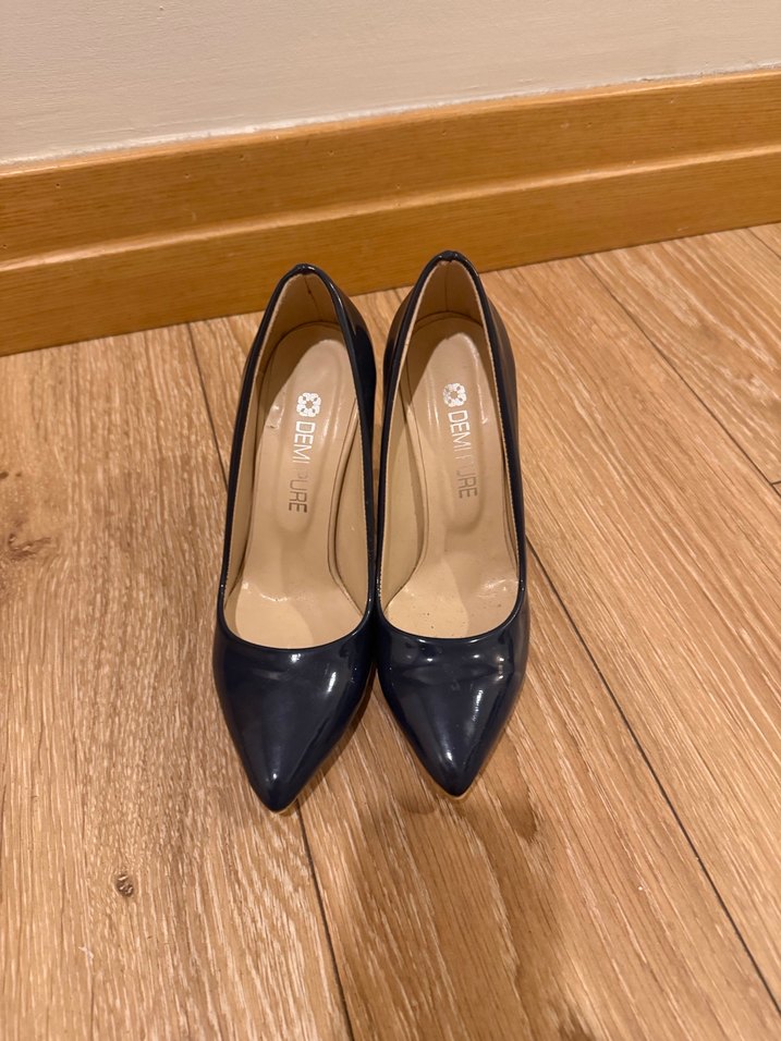 Kadın Lacivert Rugan Stiletto Topuklu Ayakkabı - Görsel 4