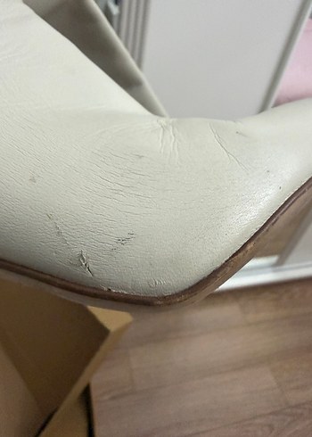 Zara Bej Deri Dizüstü Kadın Bot, Kalın Topuklu - Görsel 11