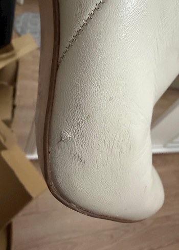 Zara Bej Deri Dizüstü Kadın Bot, Kalın Topuklu - Görsel 12