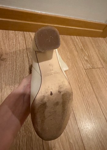 Zara Bej Deri Dizüstü Kadın Bot, Kalın Topuklu - Görsel 8