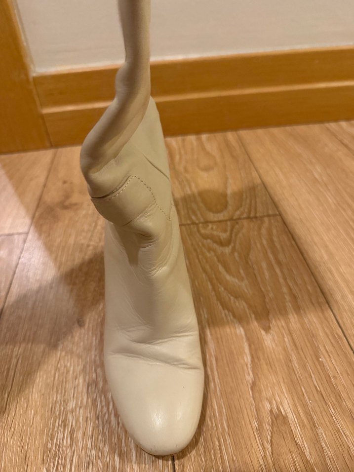 Zara Bej Deri Dizüstü Kadın Bot, Kalın Topuklu - Görsel 2