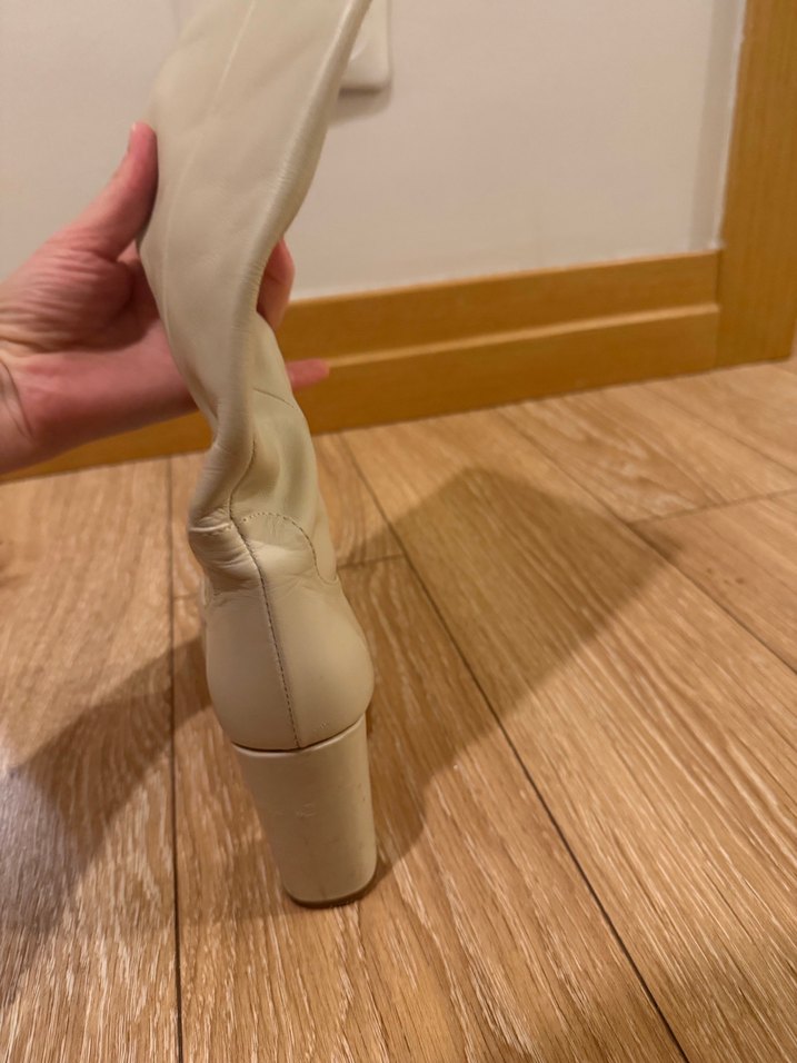 Zara Bej Deri Dizüstü Kadın Bot, Kalın Topuklu - Görsel 3