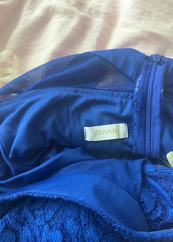 Dantel Detaylı Lacivert Uzun Abiye Elbise - Görsel 3