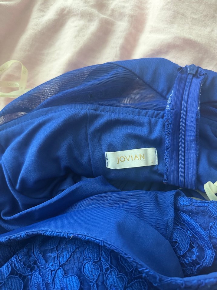 Dantel Detaylı Lacivert Uzun Abiye Elbise - Görsel 3