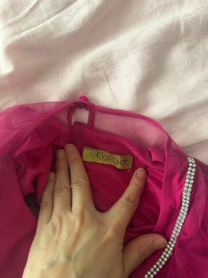 Pembe V Yakalı Drapeli Midi Abiye Elbise - Görsel 4