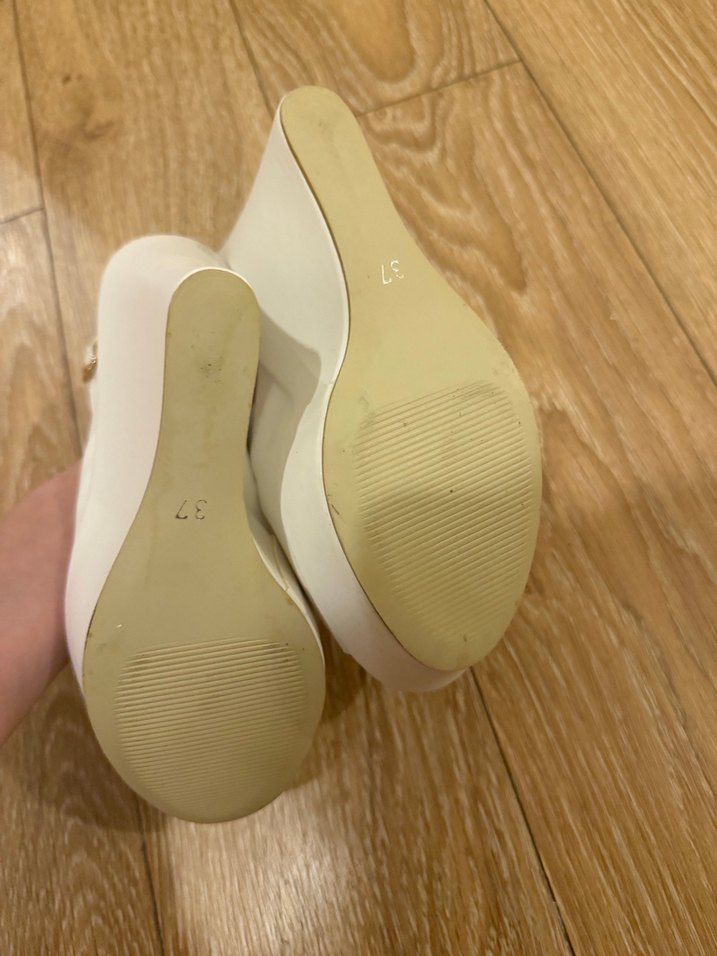 Beyaz Kadın Dolgu Topuklu Abiye Ayakkabı - Görsel 5