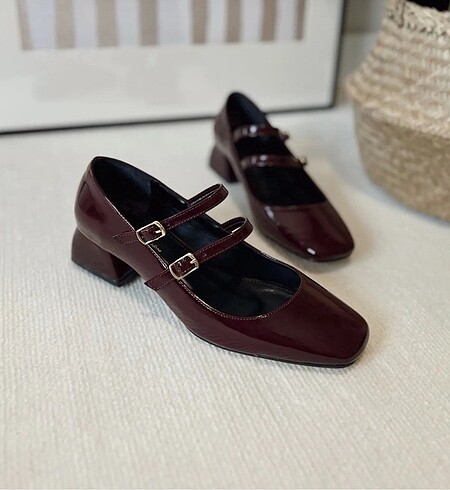 Bordo topuklu ayakkabı