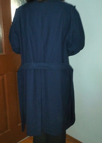 Lacivert Düğmeli Uzun palto - Görsel 3