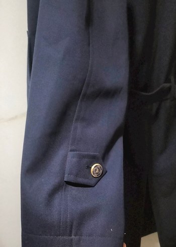 Lacivert Düğmeli Uzun palto - Görsel 9