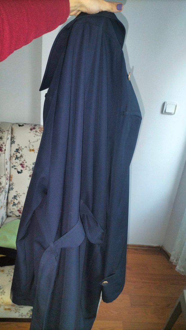 Lacivert Düğmeli Uzun palto - Görsel 5