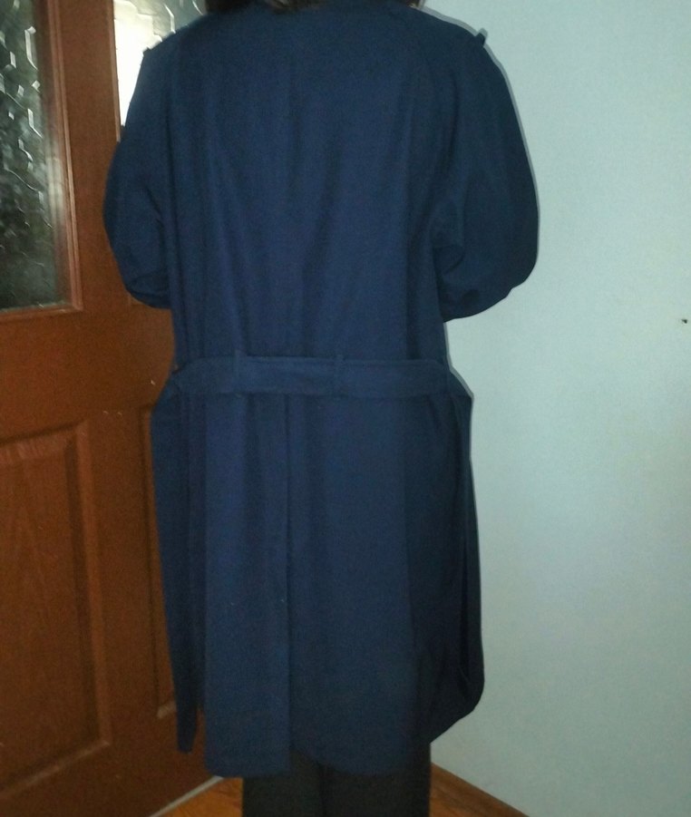 Lacivert Düğmeli Uzun palto - Görsel 3