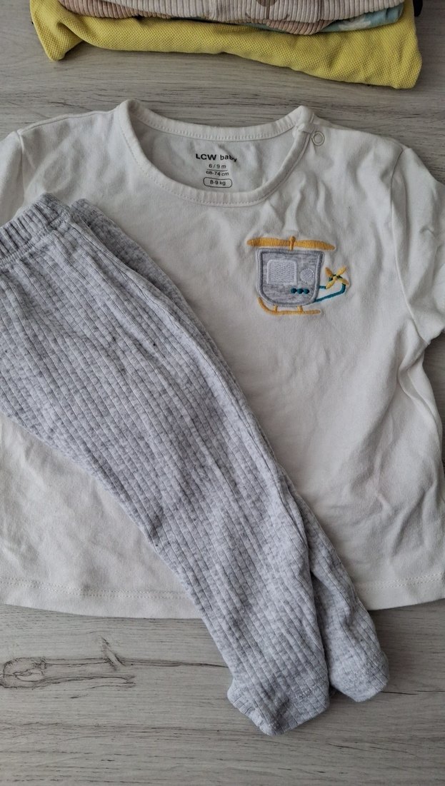 Gri Bebek Erkek Kısa Kollu Pamuklu Takım - Görsel 2