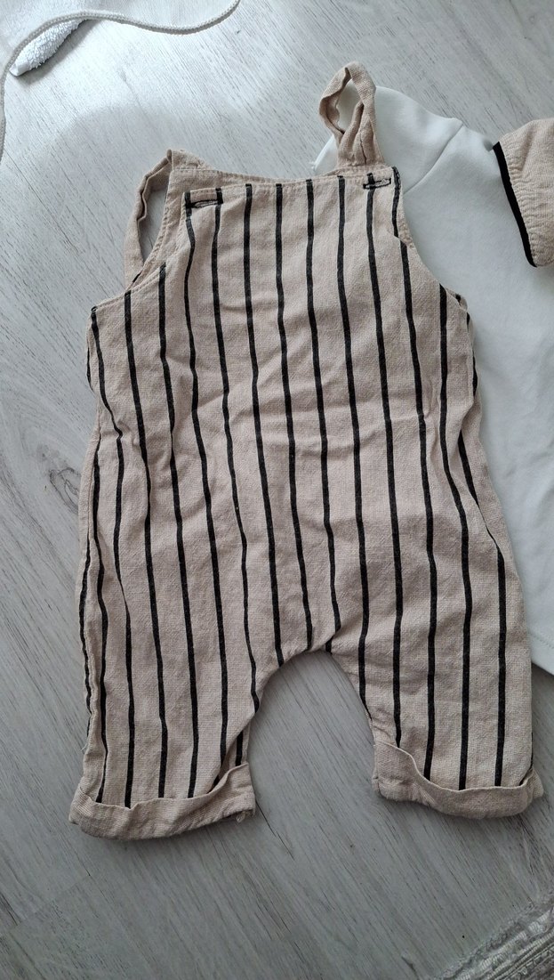 Keten Kumaşlı Erkek Bebek Kısa Kollu Takım - Görsel 2