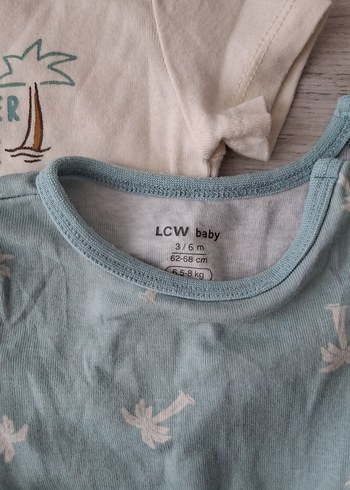 Mavi ve Beyaz Pamuklu Bebek Body 2'li - Görsel 2