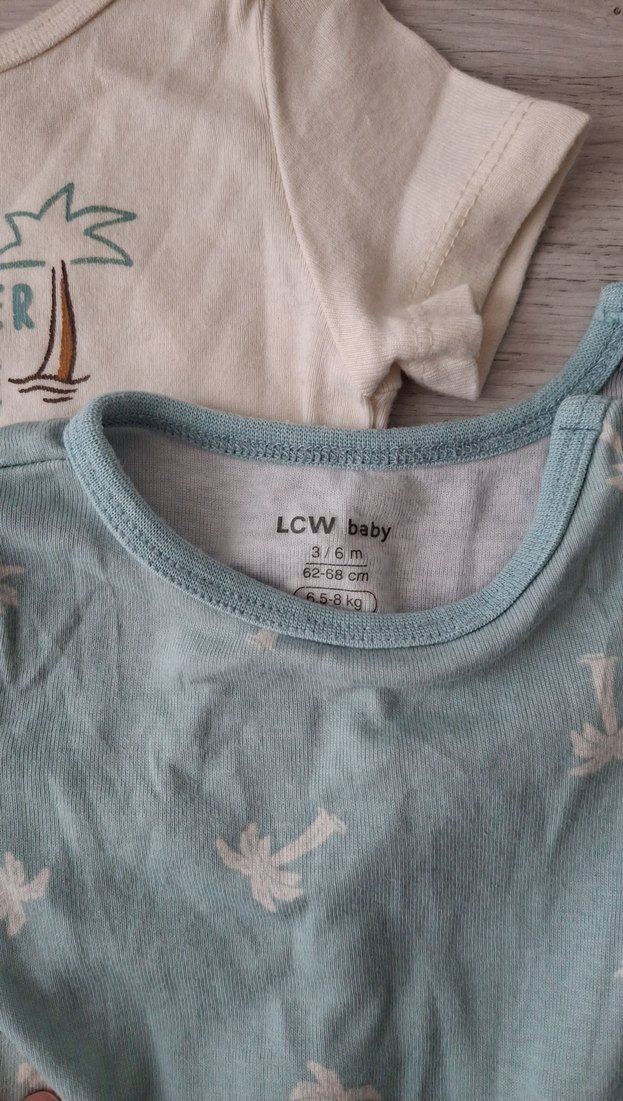 Mavi ve Beyaz Pamuklu Bebek Body 2'li - Görsel 2