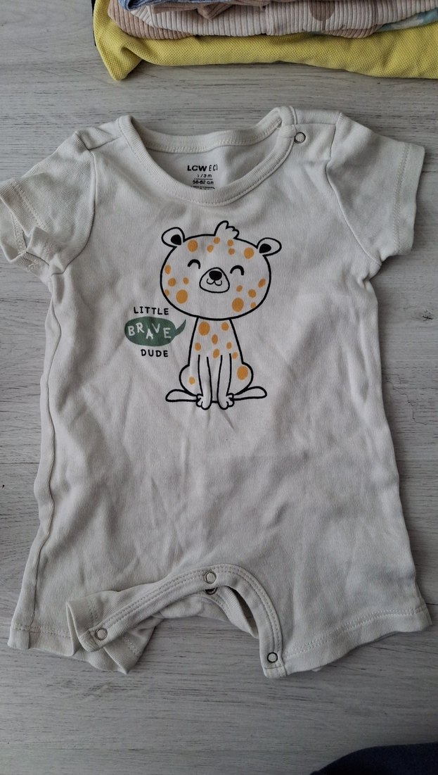 Gri Kısa Kollu Erkek Bebek Tulum - Görsel 3