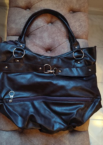 Vintage Kahverengi Deri Kadın Omuz Çantası - Görsel 2