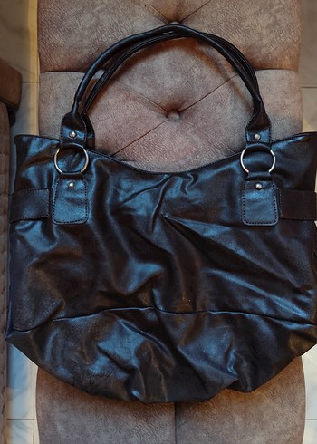 Vintage Kahverengi Deri Kadın Omuz Çantası - Görsel 4