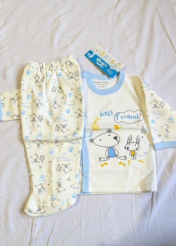 Pamuklu Uzun Kollu Bebek Takımı - Görsel 2