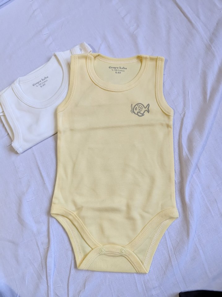 5 Adet 6 ay bebek Zıbın 2 sıfır kol 3 kısa kollu. *hediyeli - Görsel 4