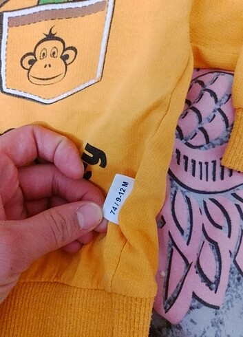 9-12 Ay Beden sarı Renk Unisex bebek Takim