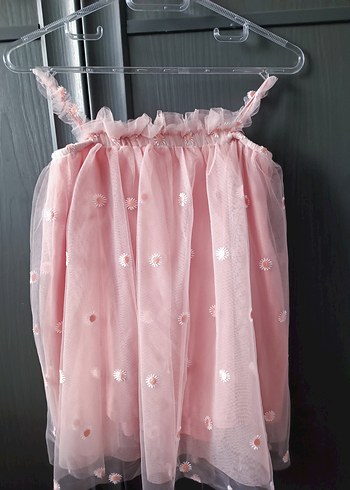 Defacto Pembe Nakışlı Kız Çocuk Elbisesi
