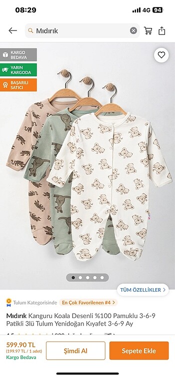 Mıdırmlı marka 3 adet ayaklı tulum 230 tl - Görsel 7