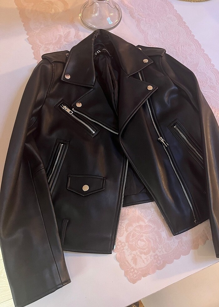 Zara deri ceket - Görsel 2