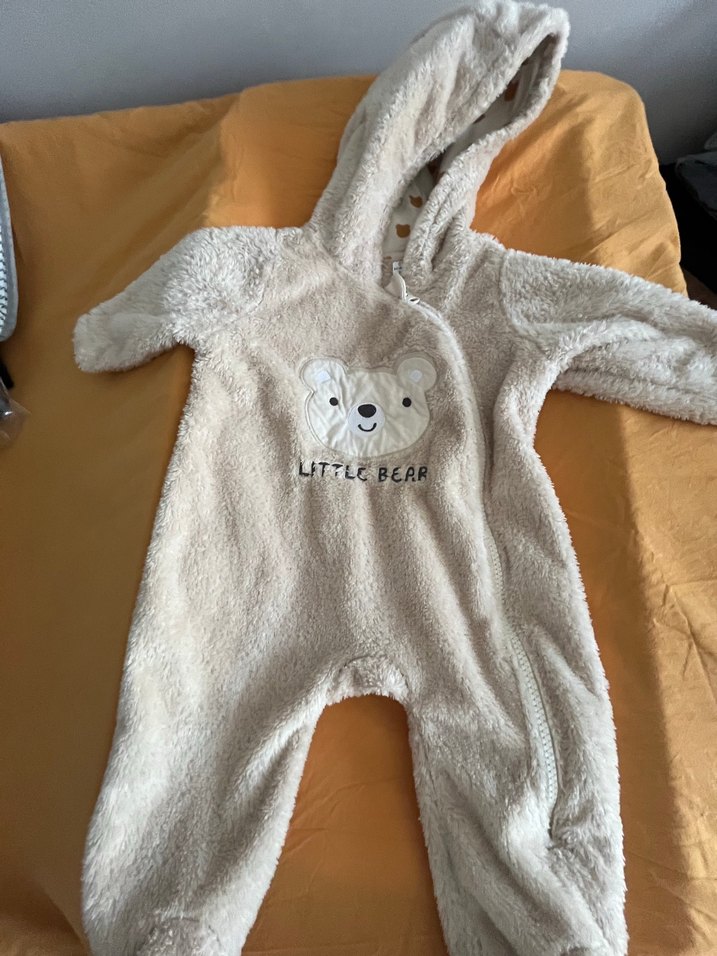 Kapüşonlu Bebek Tulum, Kürklü ve Baskılı - Görsel 2