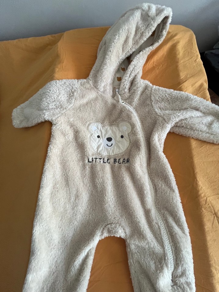 Kapüşonlu Bebek Tulum, Kürklü ve Baskılı - Görsel 5