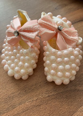 İnci Detaylı Pembe Bebek Ayakkabı - Görsel 6