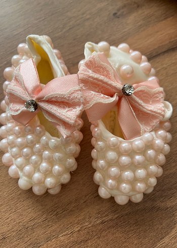 İnci Detaylı Pembe Bebek Ayakkabı - Görsel 4