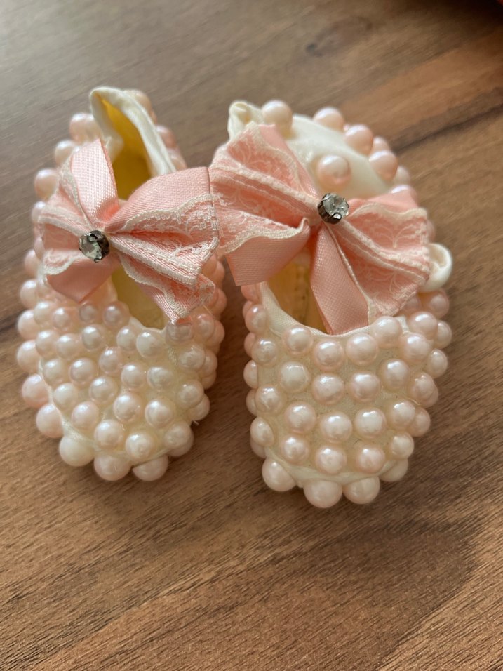 İnci Detaylı Pembe Bebek Ayakkabı - Görsel 5