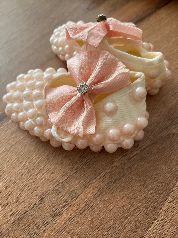 İnci Detaylı Pembe Bebek Ayakkabı - Görsel 2