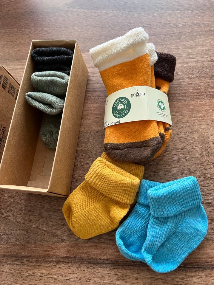 Erkek Bebek  Organik Pamuk Çorap Seti - Görsel 3