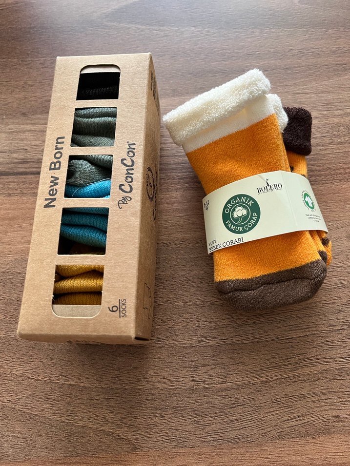 Erkek Bebek  Organik Pamuk Çorap Seti - Görsel 4