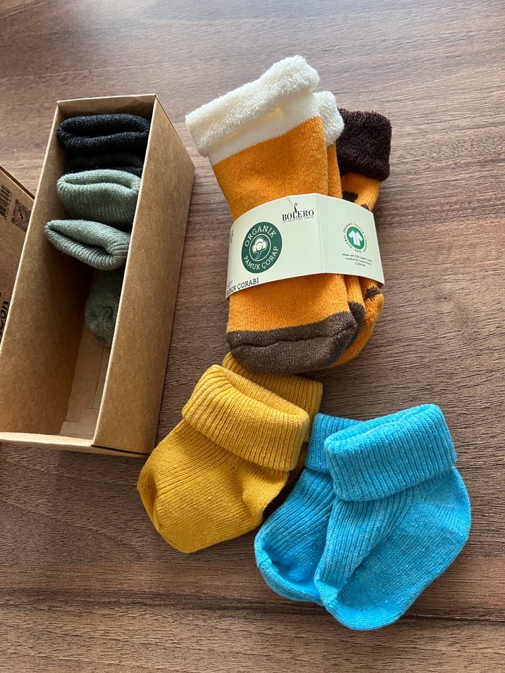 Erkek Bebek  Organik Pamuk Çorap Seti - Görsel 2