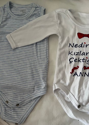 İki adet Baskılı Pamuklu Bebek Çıtçıtlı Body - Görsel 4