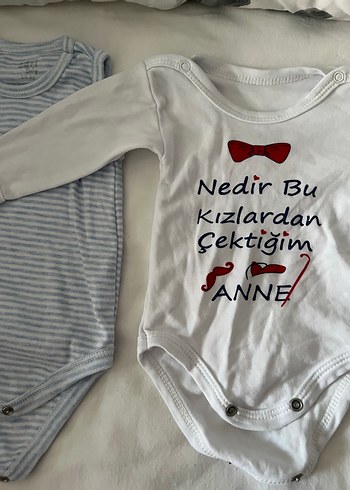 İki adet Baskılı Pamuklu Bebek Çıtçıtlı Body - Görsel 3