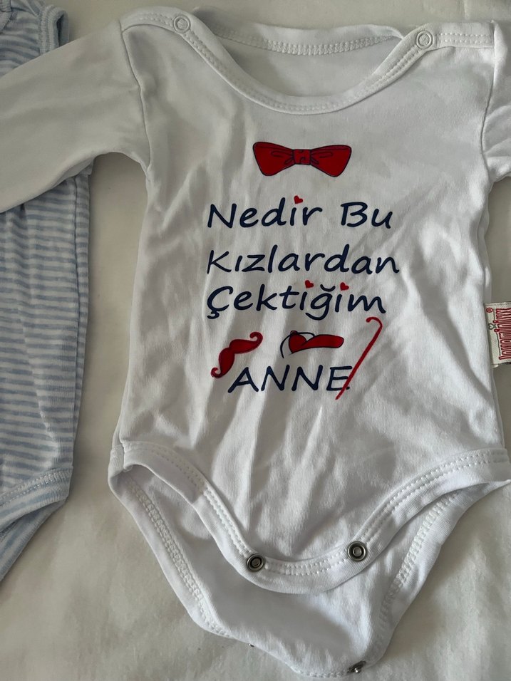İki adet Baskılı Pamuklu Bebek Çıtçıtlı Body - Görsel 5