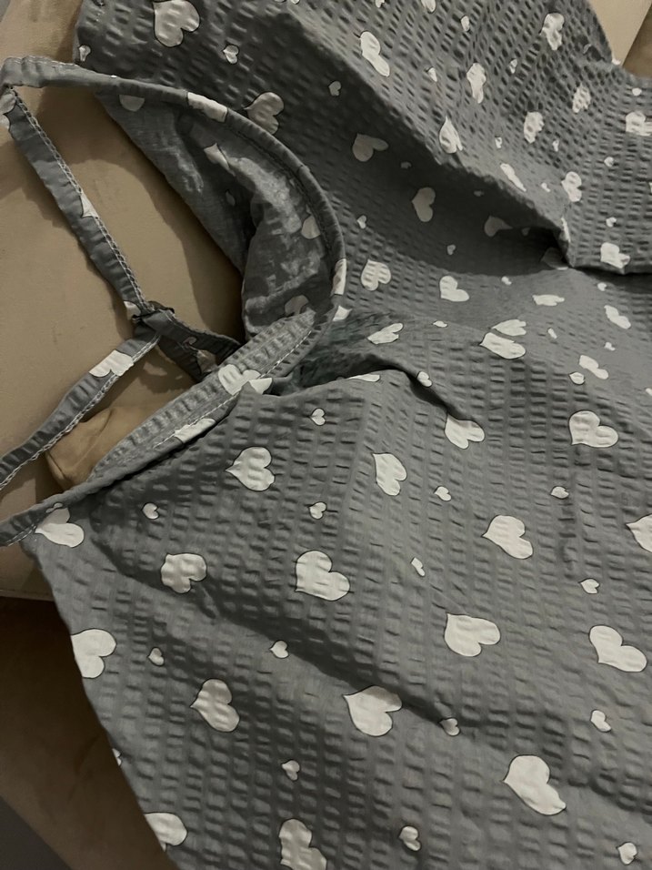 Gri Desenli Emzirme Örtüsü - Görsel 3