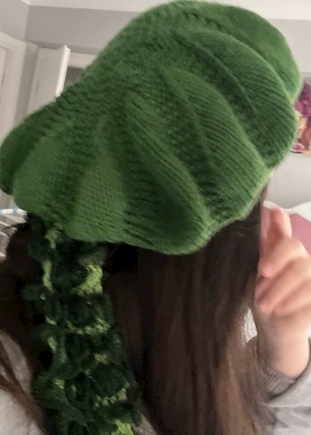 Yeşil Örgü Bere ve Atkı Takımı - Görsel 5