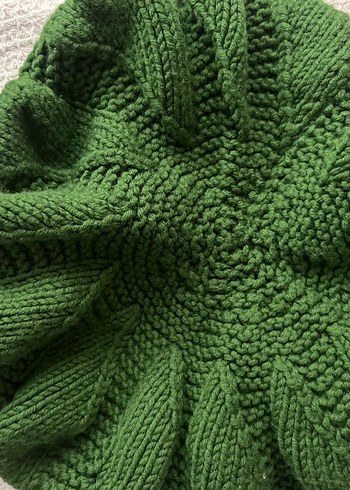 Yeşil Örgü Bere ve Atkı Takımı - Görsel 4