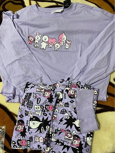 LC Waikiki Lila pamuklu pijama takımı