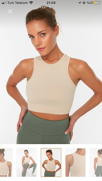 s Beden Krem Seamless Halter Yaka