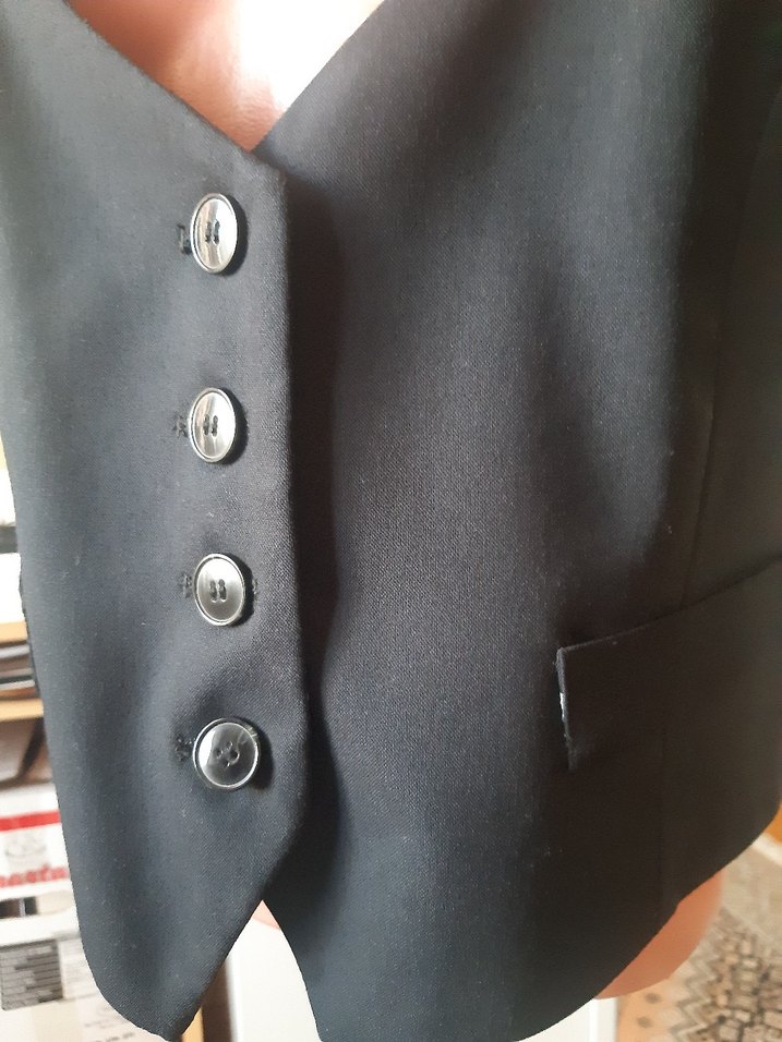 ZARA Düğmeli Siyah Kadın Yelek - Görsel 4